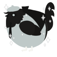 A silver and sable chicken with a head pattern