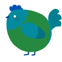 A viridian and sea chicken with a head pattern