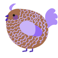 A brown and lilac chicken with a lace pattern
