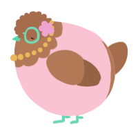 A rose and brown chicken with a head pattern