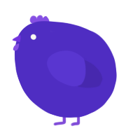 A indigo chicken