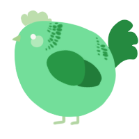 A spring and viridian chicken with a neck-band pattern