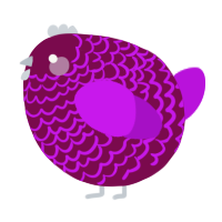 A wine and amethyst chicken with a lace pattern