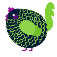A tumblr and grass chicken with a lace pattern