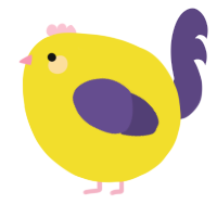 A yellow and overcast chicken