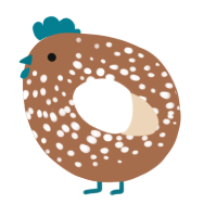 A brown and cream chicken with a speckle pattern