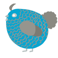 A cerulean and ash chicken with a lace pattern