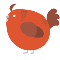 A vermilion and russet chicken with a neck-band pattern