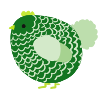A leaf and gluppy chicken with a lace pattern