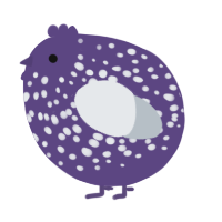 A overcast and mist chicken with a speckle pattern