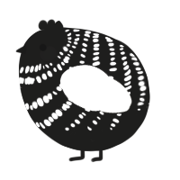 A sable and white chicken with a bar pattern