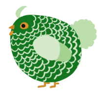 A leaf and gluppy chicken with a lace pattern