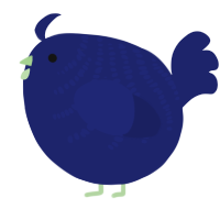 A navy chicken with a half-bar pattern