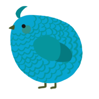 A cerulean and teal chicken with a lace pattern