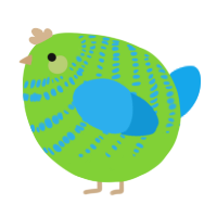 A grass and sky chicken with a bar pattern