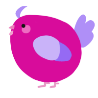 A fuchsia and lilac chicken