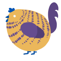 A honey and overcast chicken with a bar pattern
