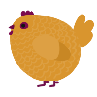 A orange chicken with a lace pattern