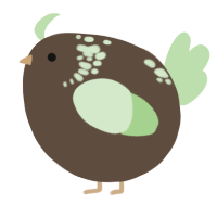 A bark and gluppy chicken with a neck-speckle pattern