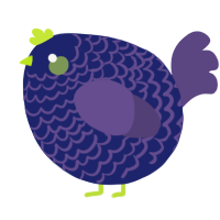 A navy and overcast chicken with a lace pattern