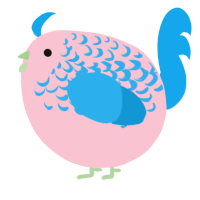 A rose and sky chicken with a half-lace pattern