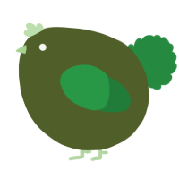 A olive and viridian chicken