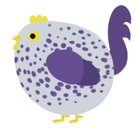 A mist and overcast chicken with a speckle pattern
