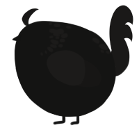 A black and sable chicken with a neck-speckle pattern