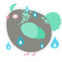 A ash and mint chicken with a neck-speckle pattern