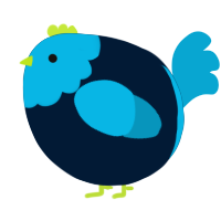 A tumblr and cerulean chicken with a head pattern