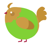 A grass and gold chicken with a head pattern