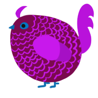 A wine and amethyst chicken with a lace pattern