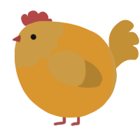 A orange and gold chicken with a head pattern