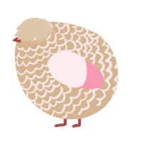 A beige and rose chicken with a lace pattern