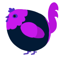 A tumblr and amethyst chicken with a head pattern