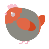 A ash and vermilion chicken with a head pattern