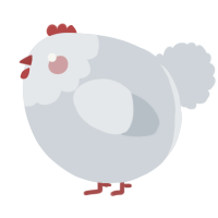 A mist chicken with a head pattern