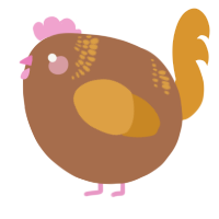 A brown and orange chicken with a neck-band pattern