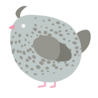 A silver and ash chicken with a speckle pattern