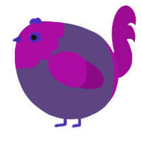 A overcast and plum chicken with a head pattern
