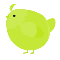 A lime chicken with a head pattern