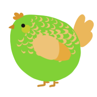 A grass and honey chicken with a half-lace pattern