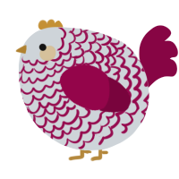 A mist and maroon chicken with a lace pattern