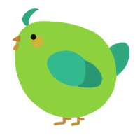 A grass and turquoise chicken