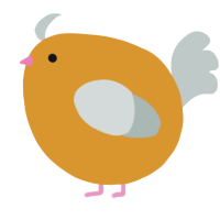 A orange and silver chicken