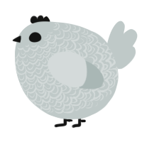 A silver chicken with a double-lace pattern