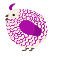 A cream and plum chicken with a lace pattern