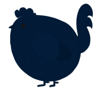 A tumblr chicken with a speckle pattern