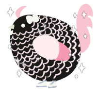 A sable and rose chicken with a lace pattern