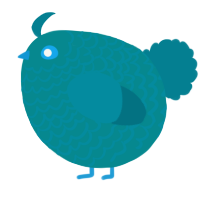 A teal and sea chicken with a lace pattern